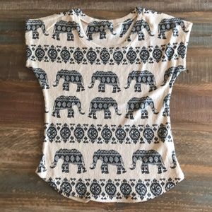 Size small elephant print top